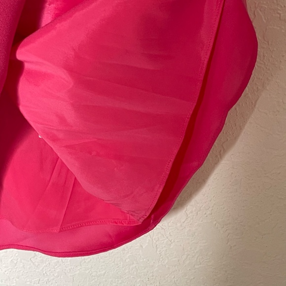 Trina Turk NWT Knox Off Shoulder Dress Flared Sleeve Shift Size M Pink Lined - Picture 9 of 14